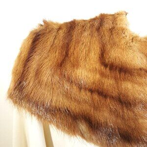 Vintage Mink Square Collar Attachable Coat Sweater Embellishment